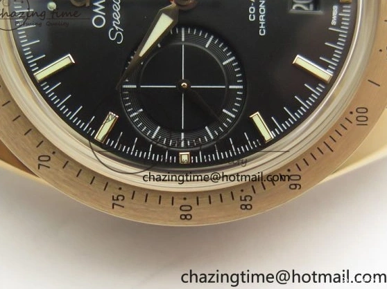 0817 Speedmaster ’57 Co-Axial RG OMF 1:1 Best Edition Black Dial On RG Bracelet A9300 (Free Leather Strap) MoistureWicking 8070